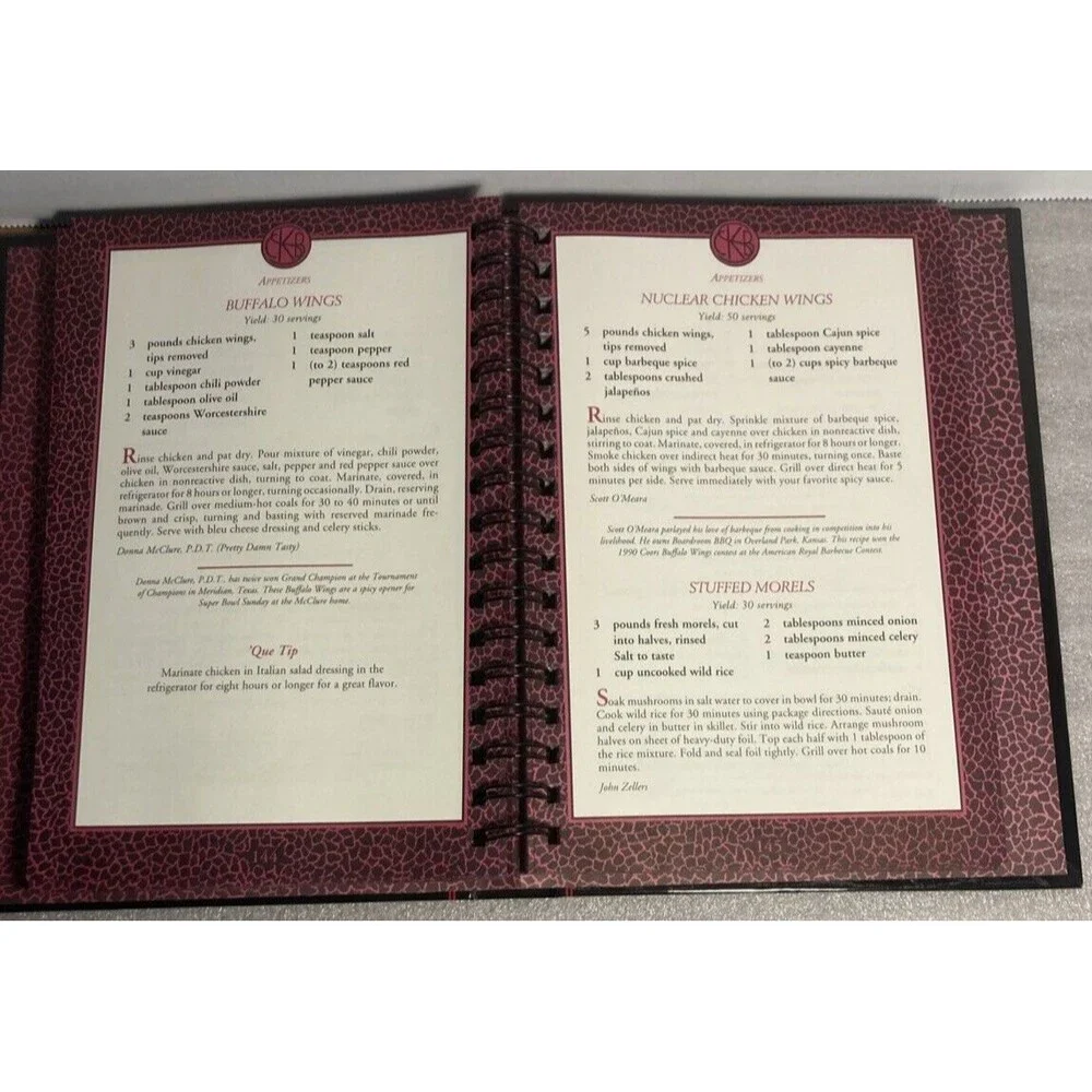The Kansas City Barbeque Society Cookbook Hardcover Ring Bound 1996